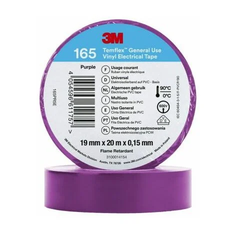 Temflex 165 Pack multicolore 10 rubans d'isolation électrique 10x15