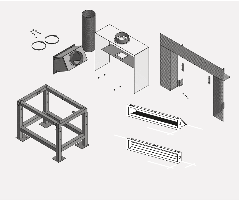 Kit grille encadrement pour insert METTI 8 - INVICTA