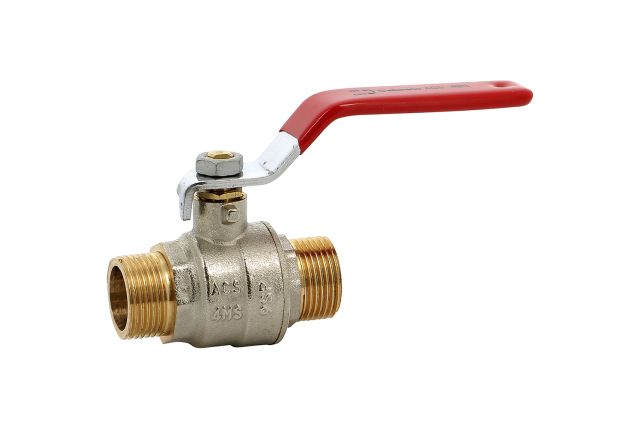 Vanne à sphère laiton sans plomb mâle mâle poignée rouge 20x27 mm 20x27 mm (3/4")