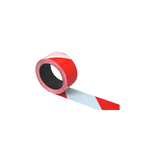 Ruban de signalisation diagonal - rouge/blanc - 100m x 50 mm