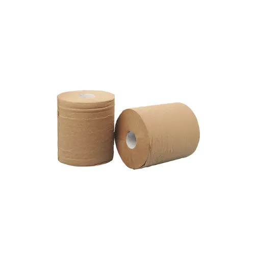 Rouleau de papier en coton recyclé pour essuyage - marron - Lot de 2