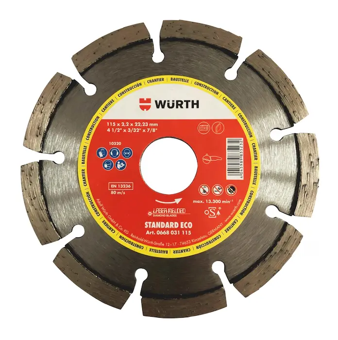 Disque diamant modèle standard à sec - WURTH