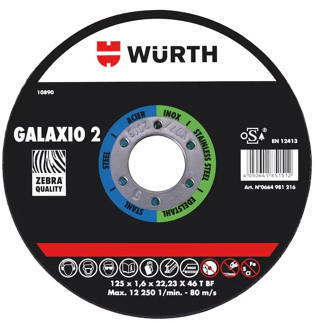 Disque à tronçonner ZEBRA GALAXIO 2 (X10) - WURTH