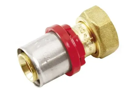 MANCHON DROIT+ÉCROU TOURNANT ET JOINT PLAT À SERTIR - TIEMME