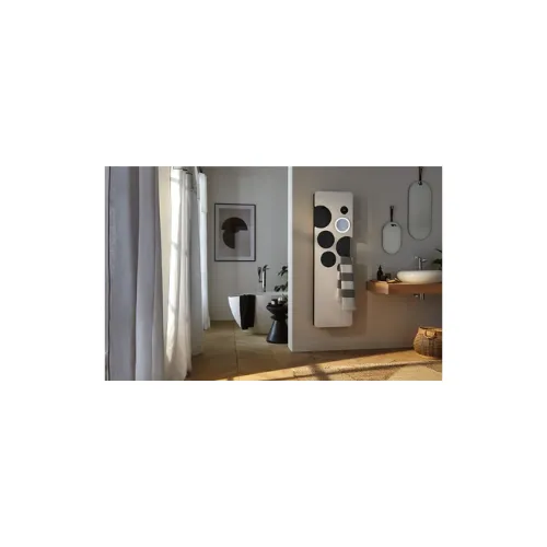 Radiateur sèche-serviettes connecté Ook 1500W blanc satiné fond anthracite - INTUIS