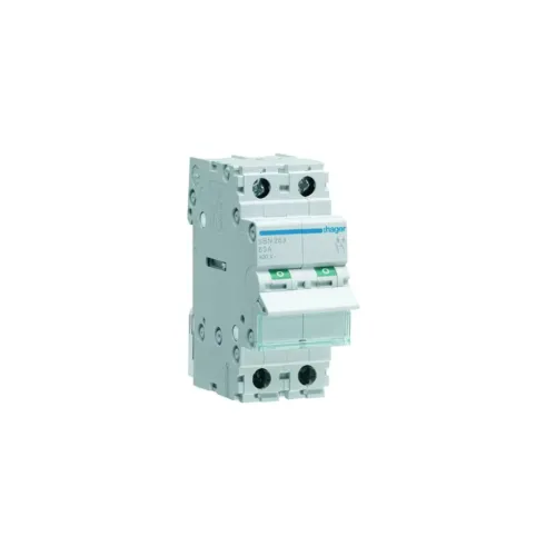 Interrupteur sectionneur 63A 2P 2 modules - HAGER