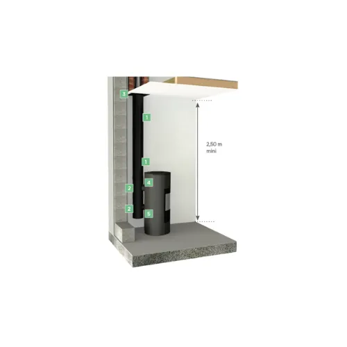Kit de raccordement étanche en sortie verticale pour buse arrière Apollo Pellets concentrique 2.0 - JONCOUX