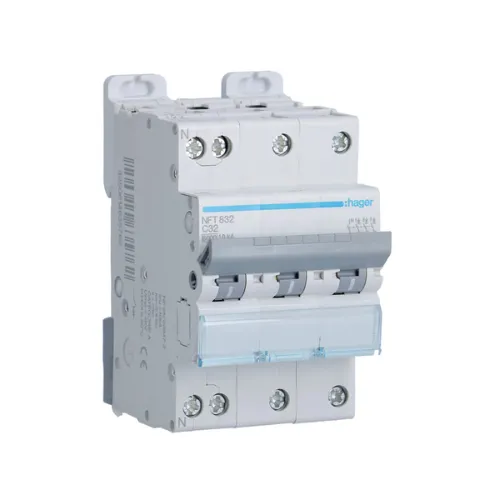 Disjoncteur 32A 3P+N 6-10kA Courbe C 3module - HAGER