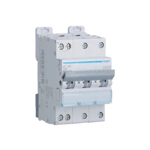 Disjoncteur 16A 3P+N 6-10kA Courbe C 3module - HAGER