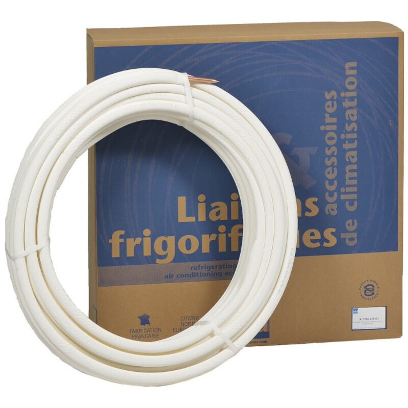 Couronne cuivre 08mm 1/4-3/8 isolé PE extrudé Bls1d0(M1) blanc 50m - EID