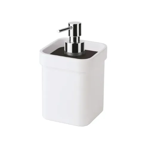 Distributeur de savon blanc avec couvercle noir 250 ml - SAMO
