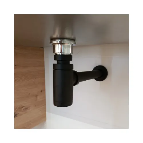 Siphon court Noir mat - CEDAM