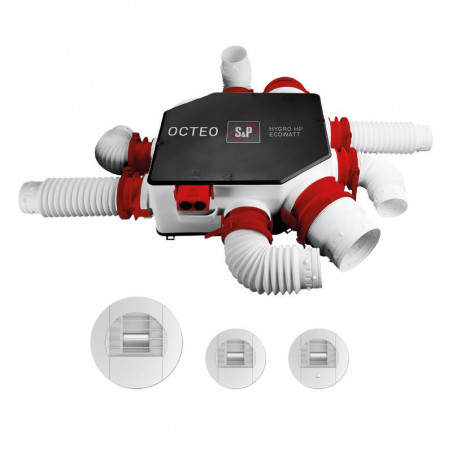 Kit VMC Hygro Ecowatt pour logement (neuf/rénov/remplacement) jusqu'à 6 sanit.