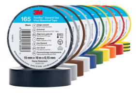 Temflex 165 Pack multicolore 10 rubans d'isolation électrique 10x15