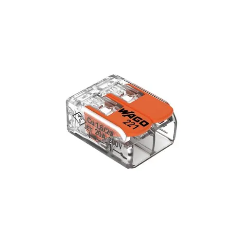 Borne WAGO 221 Mini 2x4mm² à leviers souple et rigide