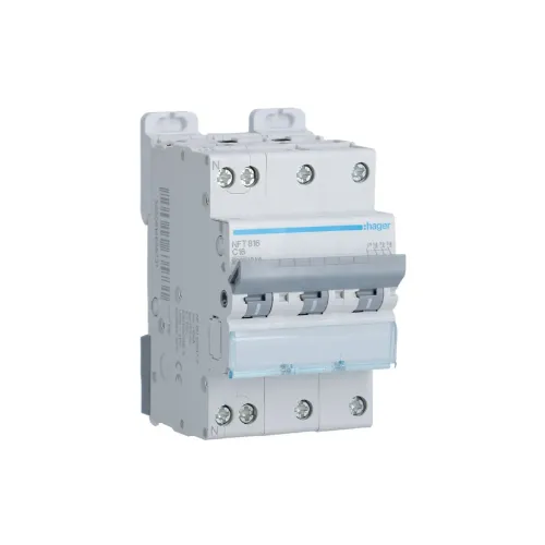 Disjoncteur 3P 6-10kA courbe C - 16A 3 modules - HAGER