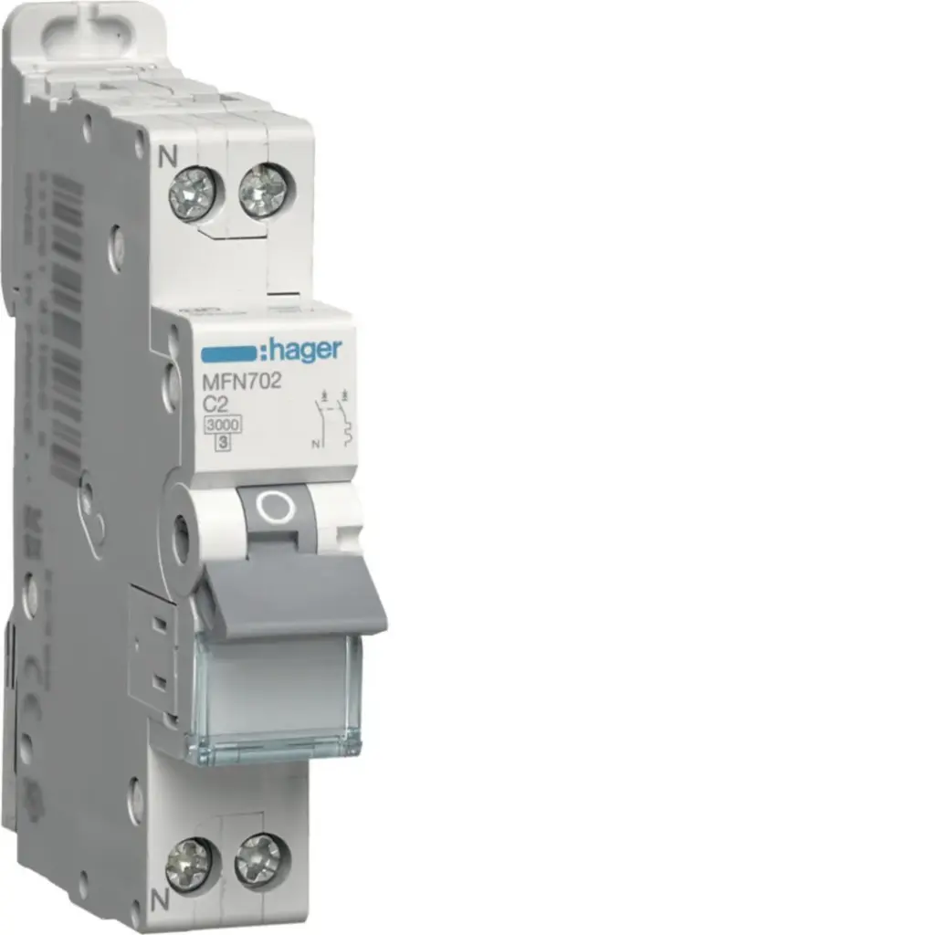 Disjoncteur 1P+N 6-10kA courbe D - 1 module